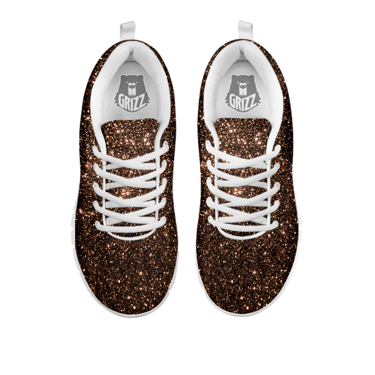Brown Glitter Print White Sneaker-grizzshop