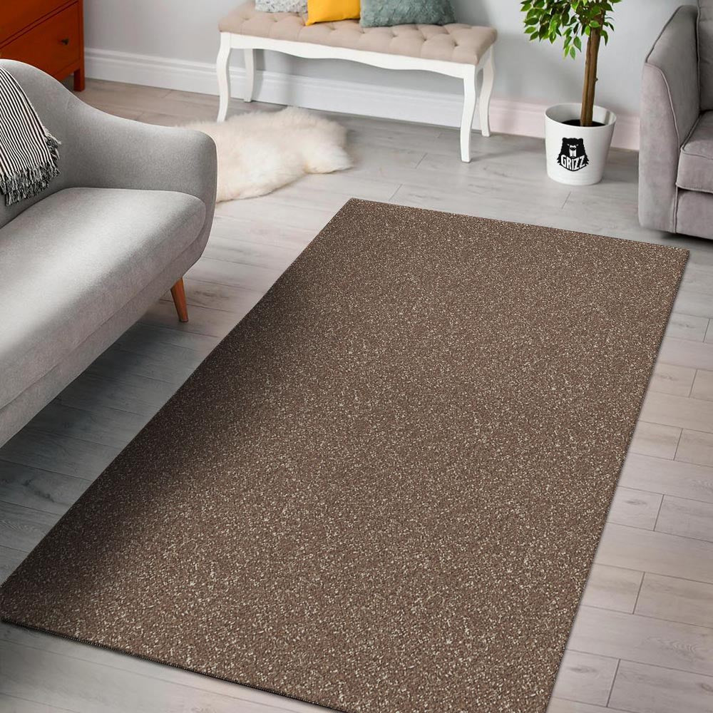 Brown Glitter Texture Print Floor Mat-grizzshop