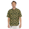 Brown Grenade Print Pattern Men's Short Sleeve Shirts-grizzshop