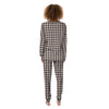 Brown Houndstooth Print Women's Pajamas-grizzshop