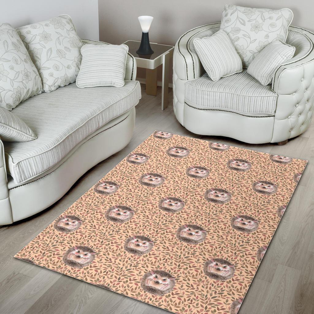 Brown Leaf Hedgehogs Floor Mat-grizzshop