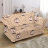 Brown Leaf Hedgehogs Loveseat Cover-grizzshop