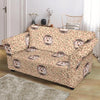 Brown Leaf Hedgehogs Loveseat Cover-grizzshop