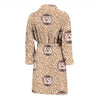 Brown Leaf Hedgehogs Men Long Robe-grizzshop