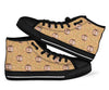 Brown Leaf Hedgehogs Men Women's High Top Shoes-grizzshop