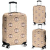 Brown Leaf Hedgehogs Pattern Print Luggage Cover Protector-grizzshop