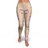 Brown Leaf Hedgehogs Pattern Print Pattern Women Leggings-grizzshop