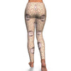 Brown Leaf Hedgehogs Pattern Print Pattern Women Leggings-grizzshop