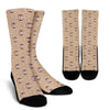 Brown Leaf Hedgehogs Pattern Print Unisex Crew Socks-grizzshop