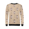 Brown Leaf Hedgehogs Pattern Print Women Crewneck Sweatshirt-grizzshop