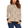 Brown Leaf Hedgehogs Pattern Print Women Crewneck Sweatshirt-grizzshop