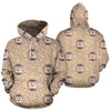 Brown Leaf Hedgehogs Pattern Print Women Men Pullover Hoodie-grizzshop