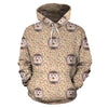 Brown Leaf Hedgehogs Pattern Print Women Men Pullover Hoodie-grizzshop