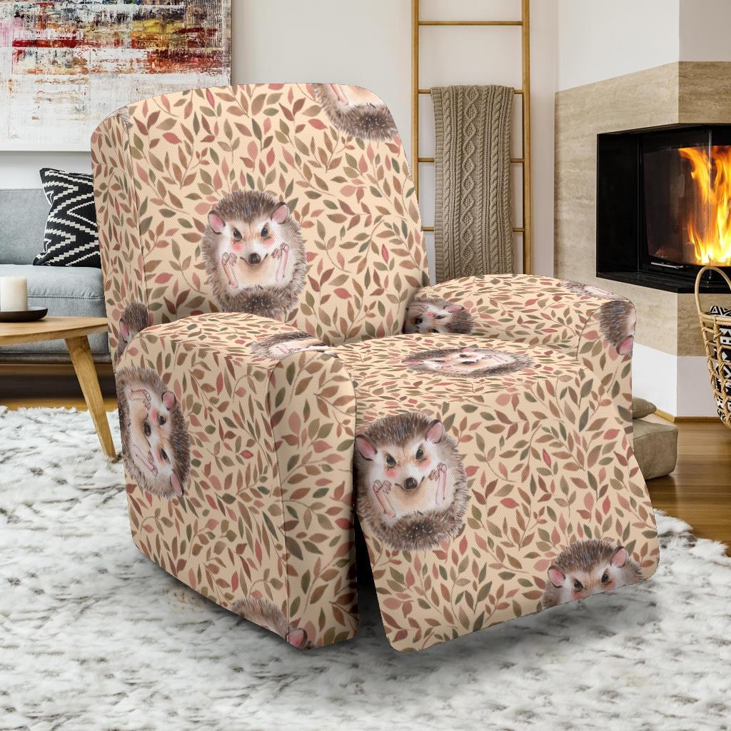 Brown Leaf Hedgehogs Recliner Cover-grizzshop