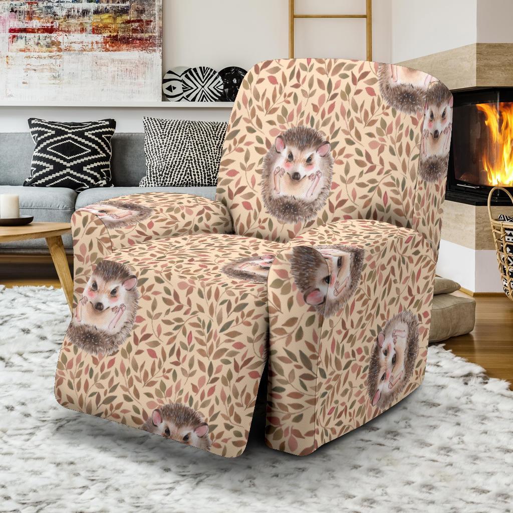 Brown Leaf Hedgehogs Recliner Cover-grizzshop