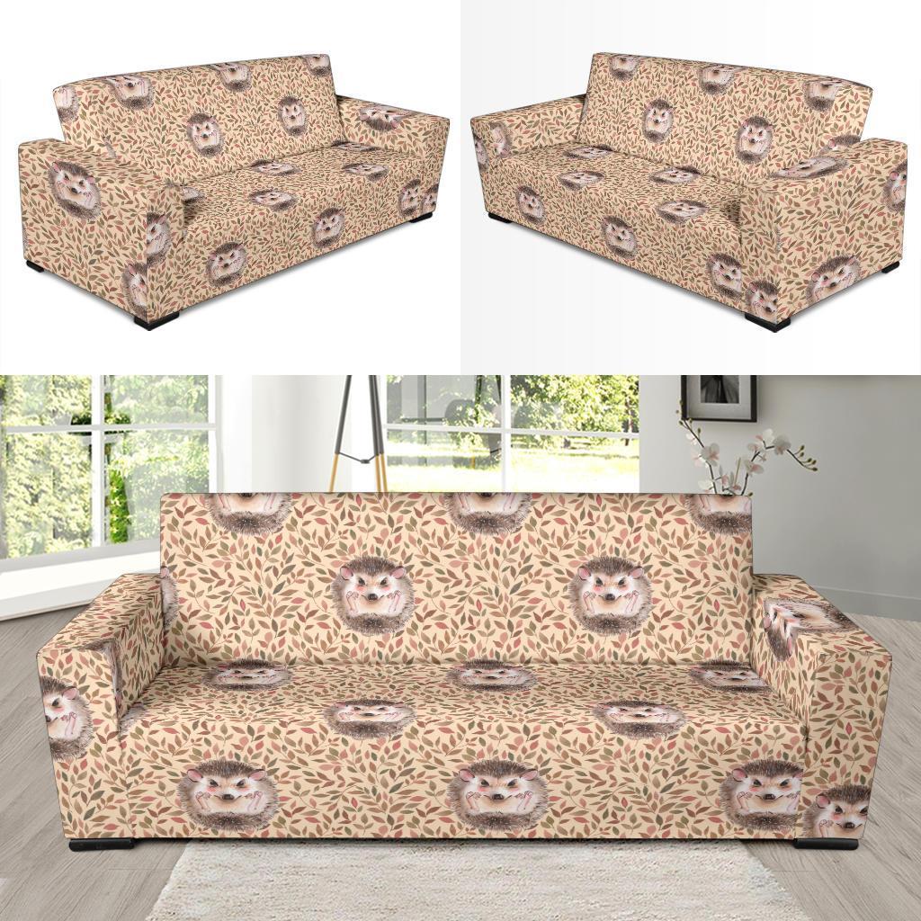 Brown Leaf Hedgehogs Sofa Covers-grizzshop