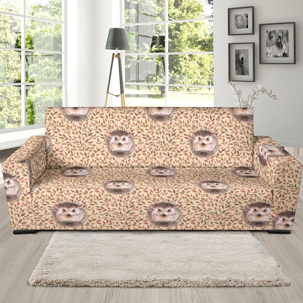 Brown Leaf Hedgehogs Sofa Covers-grizzshop