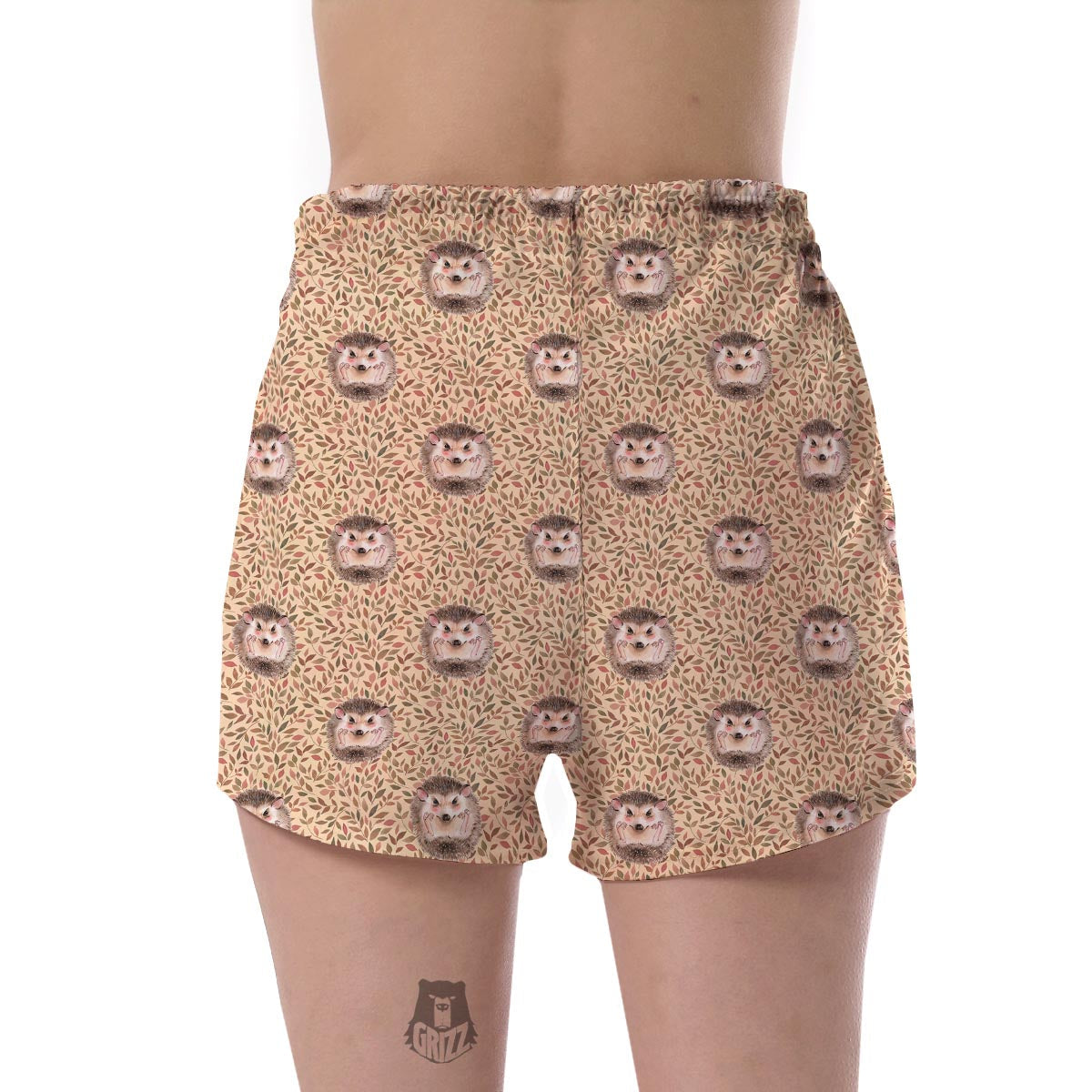 Brown Leaf Hedgehogs Women's Shorts-grizzshop