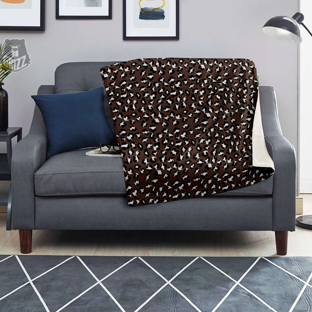 Brown Leopard Print Pattern Blanket-grizzshop