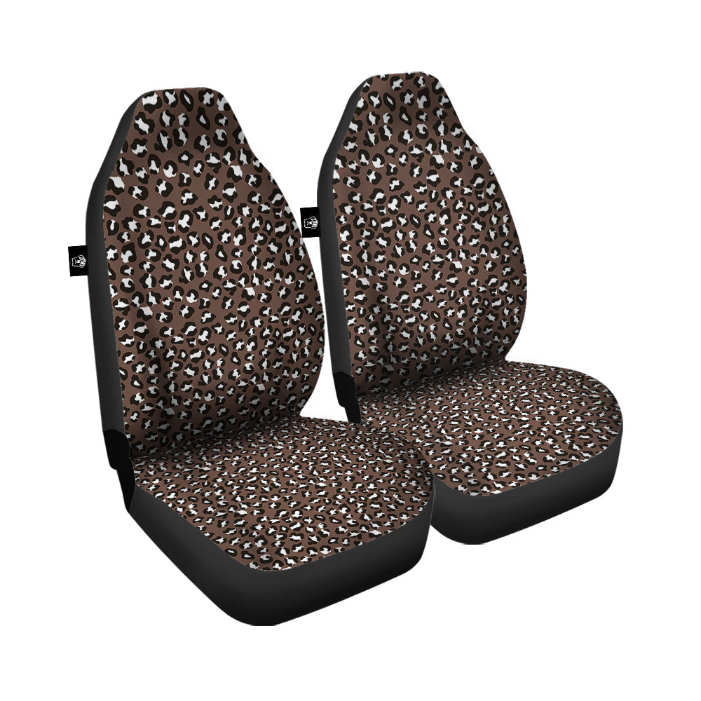 Brown Leopard Print Pattern Car Seat Covers-grizzshop
