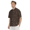 Brown Leopard Print Pattern Men's Short Sleeve Shirts-grizzshop