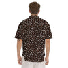 Brown Leopard Print Pattern Men's Short Sleeve Shirts-grizzshop