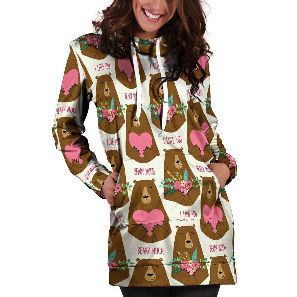 Brown Mama Bear Hoodie Dress-grizzshop