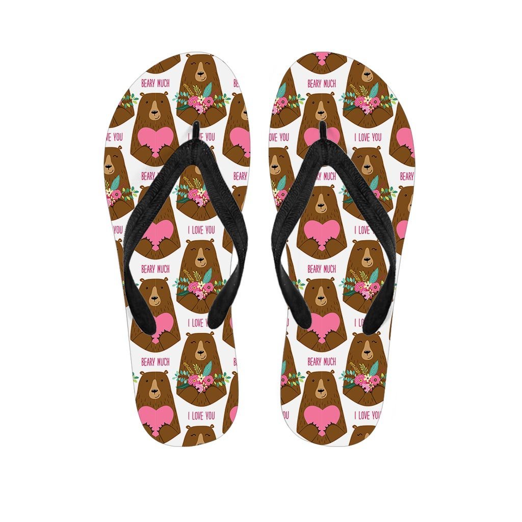 Brown Mama Bear Men's Flip Flops-grizzshop