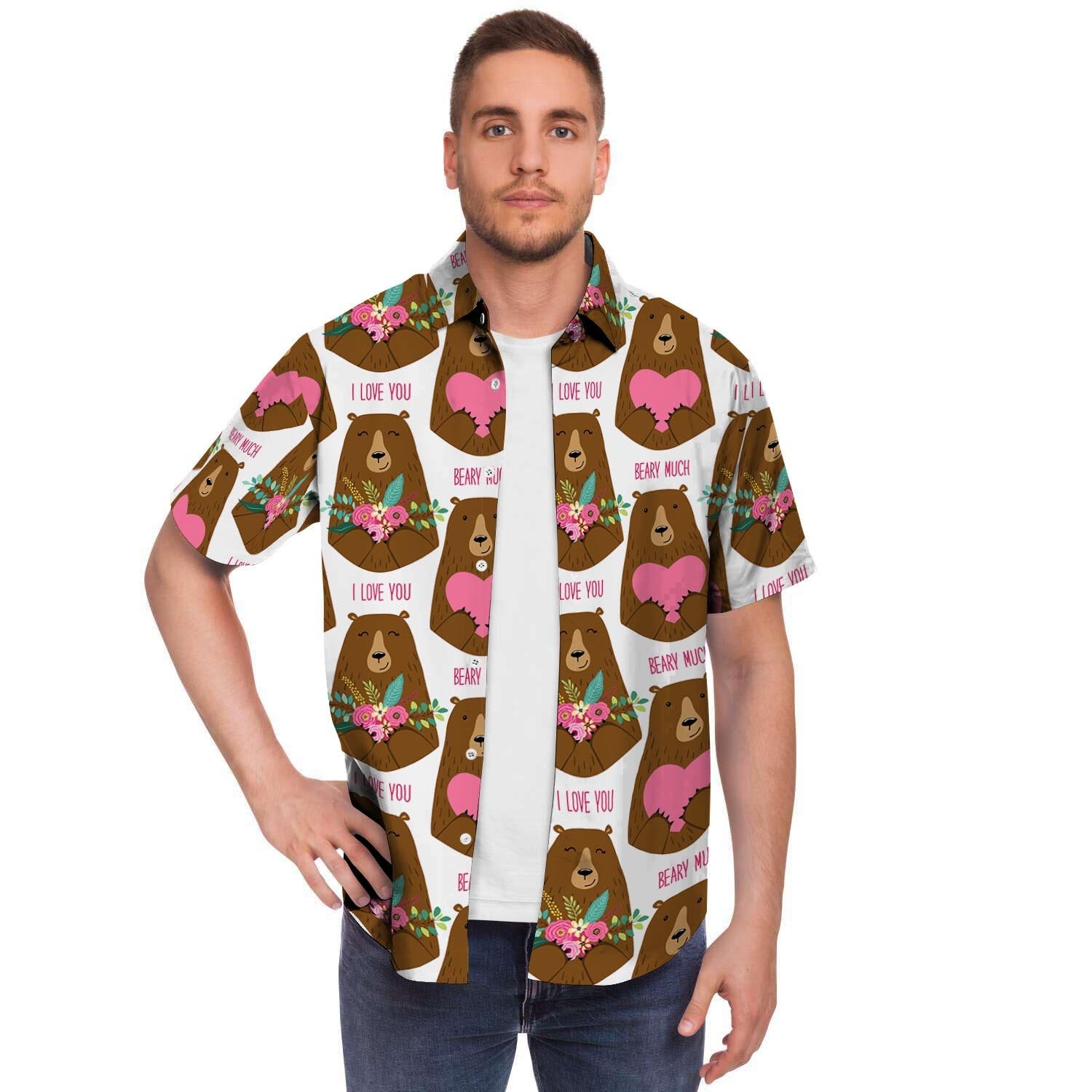 Brown Mama Bear Men's Short Sleeve Shirt-grizzshop