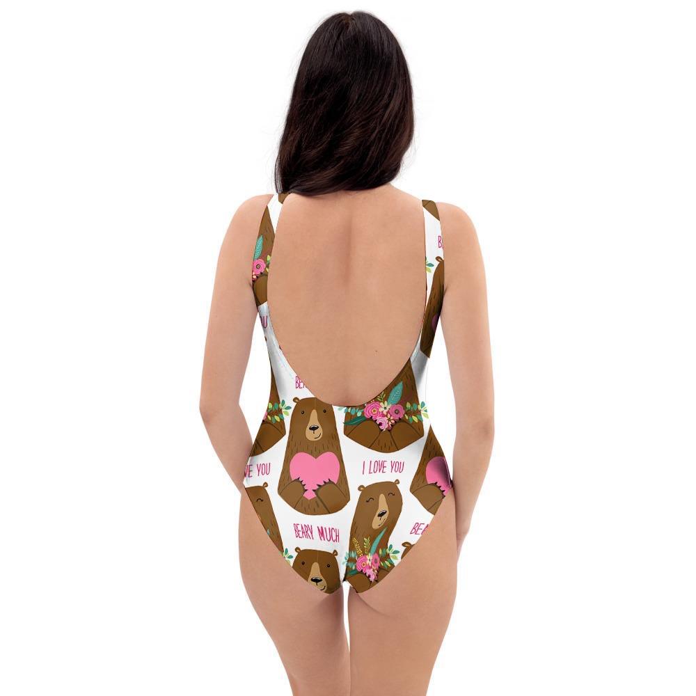 Brown Mama Bear One Piece Swimsuite-grizzshop