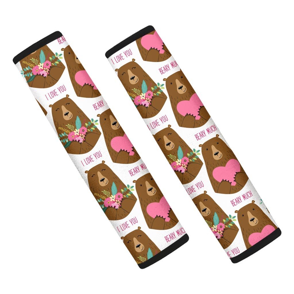 Brown Mama Bear Seat Belt Cover-grizzshop