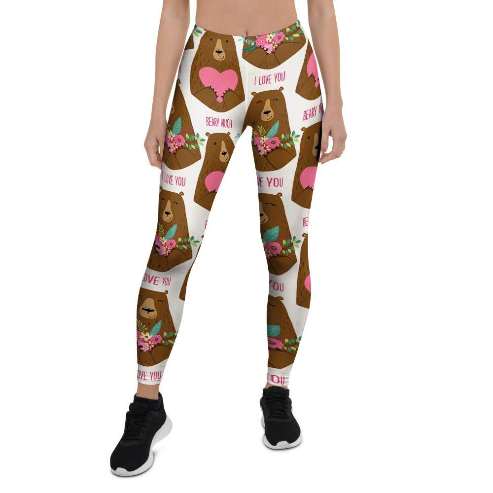 Brown Mama Bear Women's Leggings-grizzshop