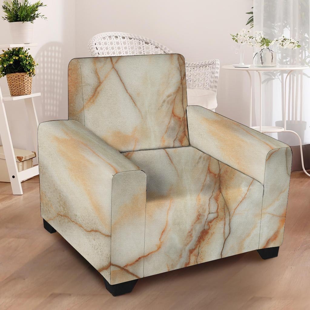 Brown Marble Armchair Cover-grizzshop