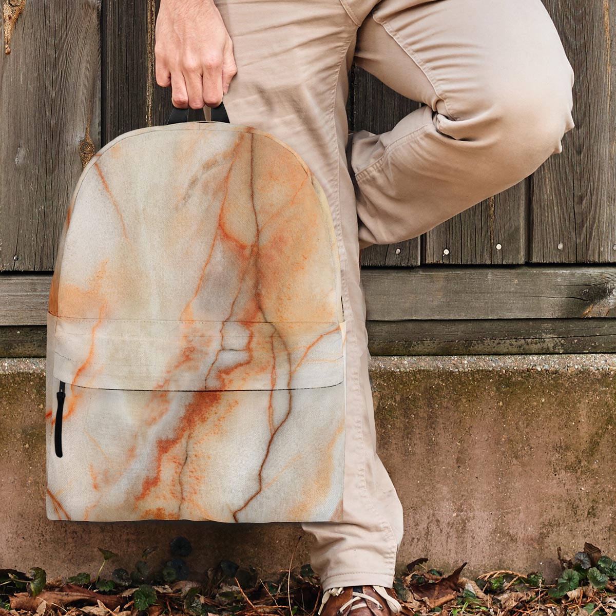 Brown Marble Backpack-grizzshop