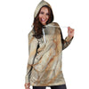 Brown Marble Hoodie Dress-grizzshop