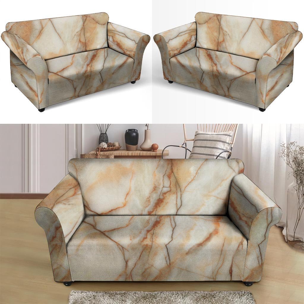 Brown Marble Loveseat Cover-grizzshop