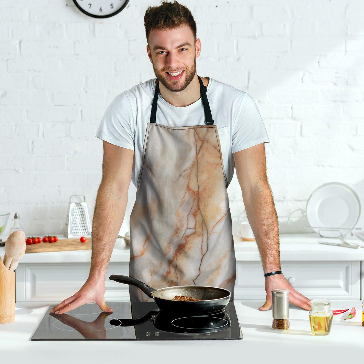 Brown Marble Men's Apron-grizzshop