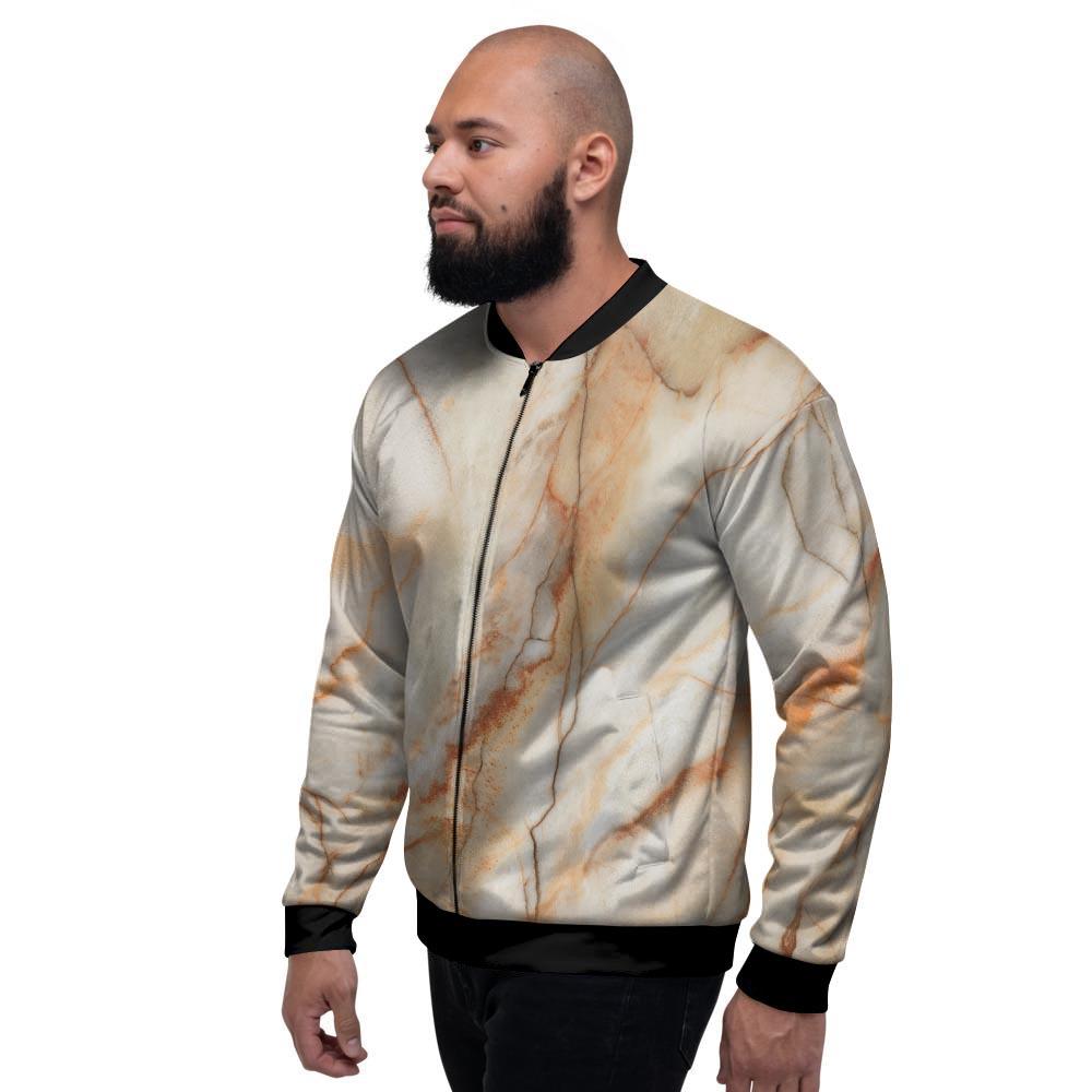 Brown Marble Men's Bomber Jacket-grizzshop