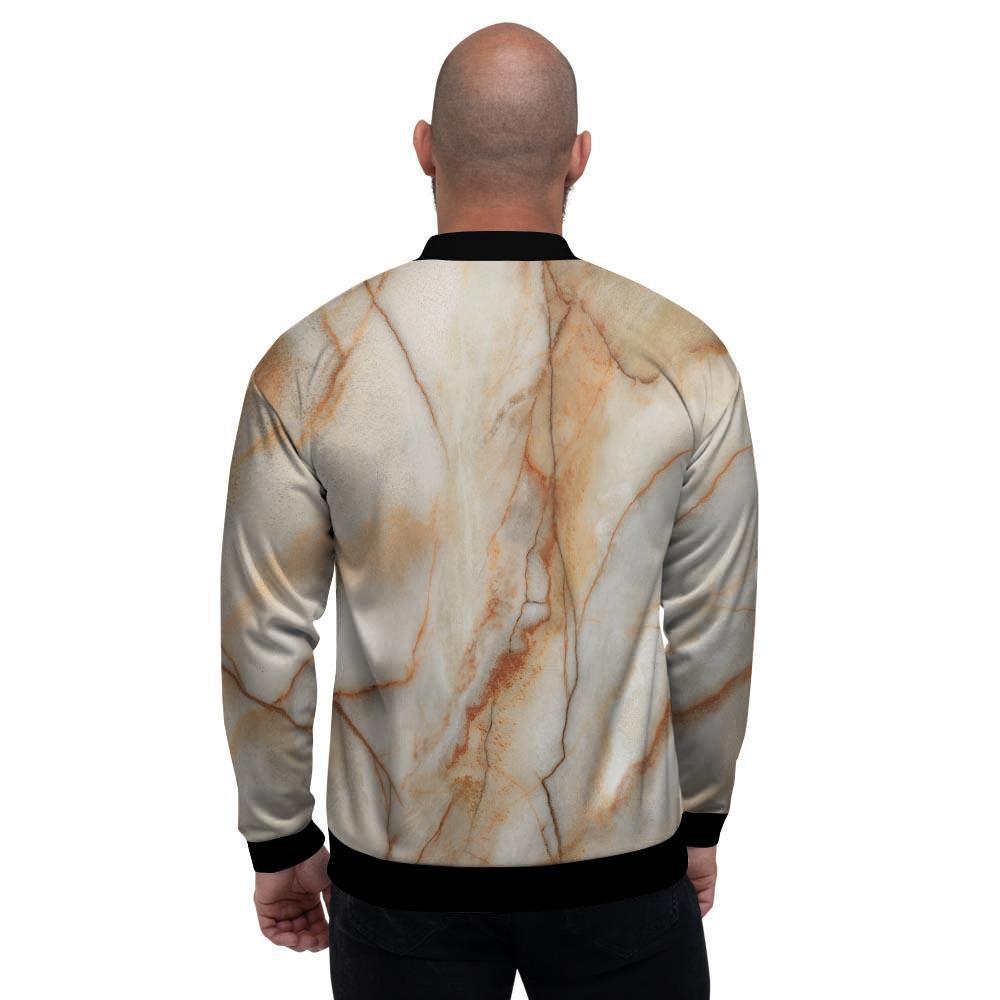 Brown Marble Men's Bomber Jacket-grizzshop