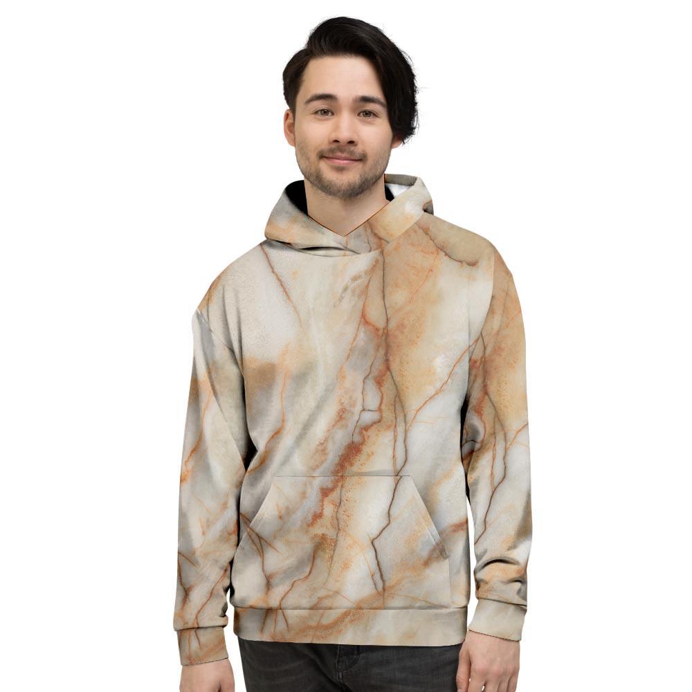 Brown Marble Men's Hoodie-grizzshop