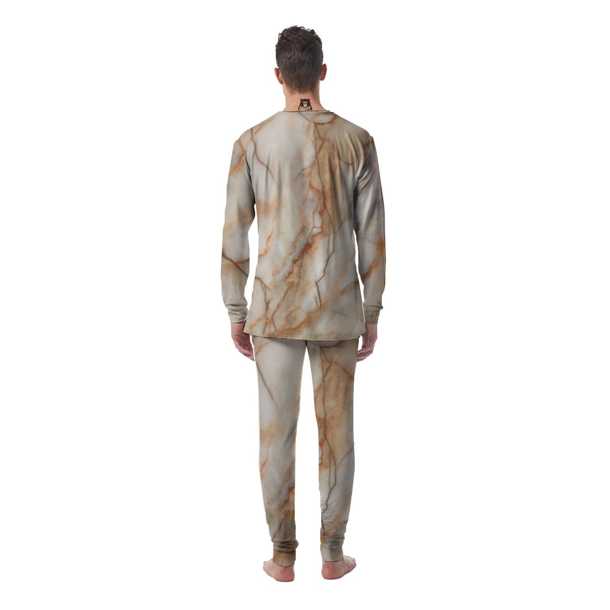 Brown Marble Men's Pajamas-grizzshop