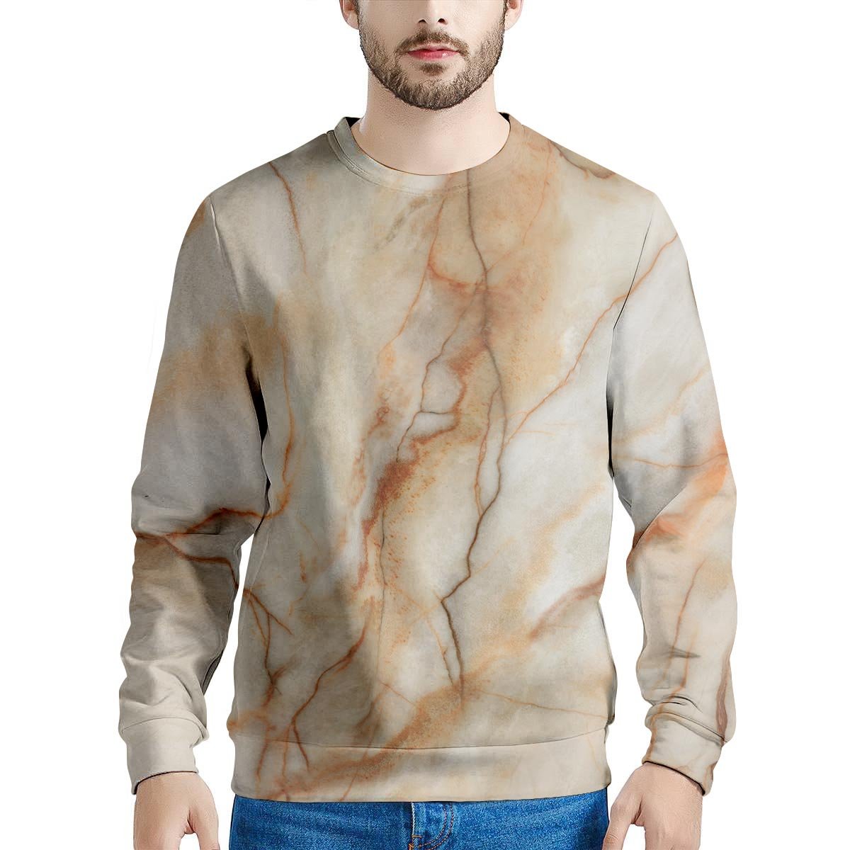 Brown Marble Men's Sweatshirt-grizzshop