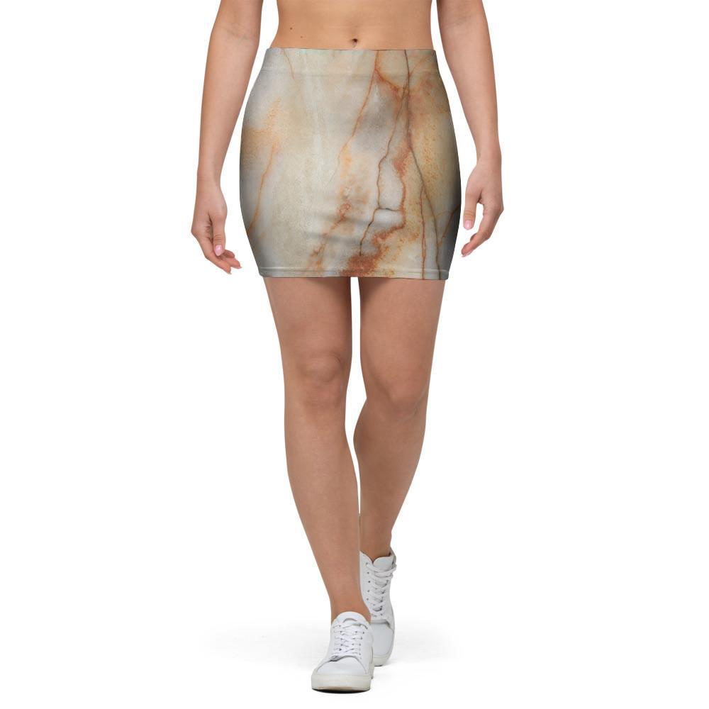 Brown Marble Mini Skirt-grizzshop