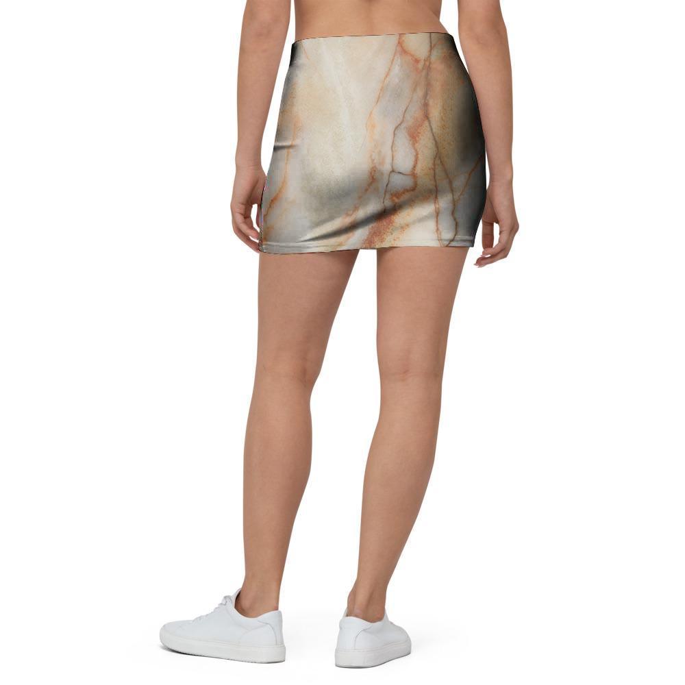 Brown Marble Mini Skirt-grizzshop