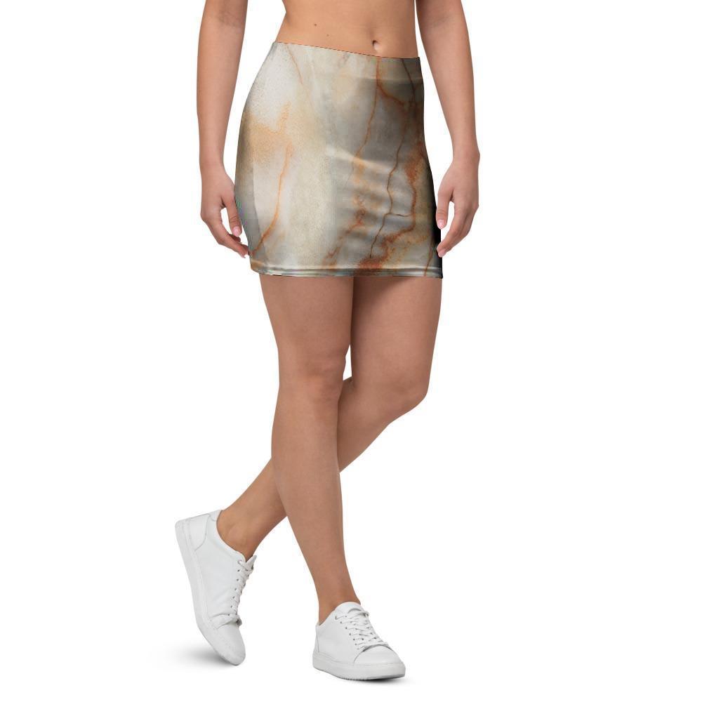 Brown Marble Mini Skirt-grizzshop