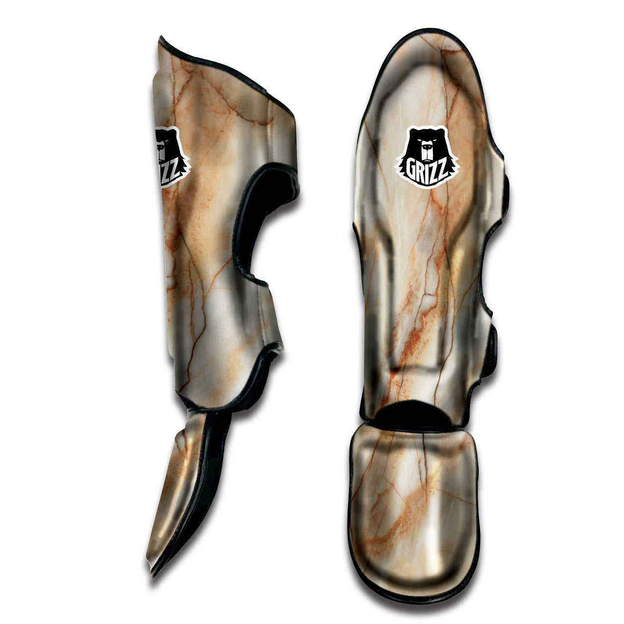 Brown Marble Muay Thai Shin Guard-grizzshop