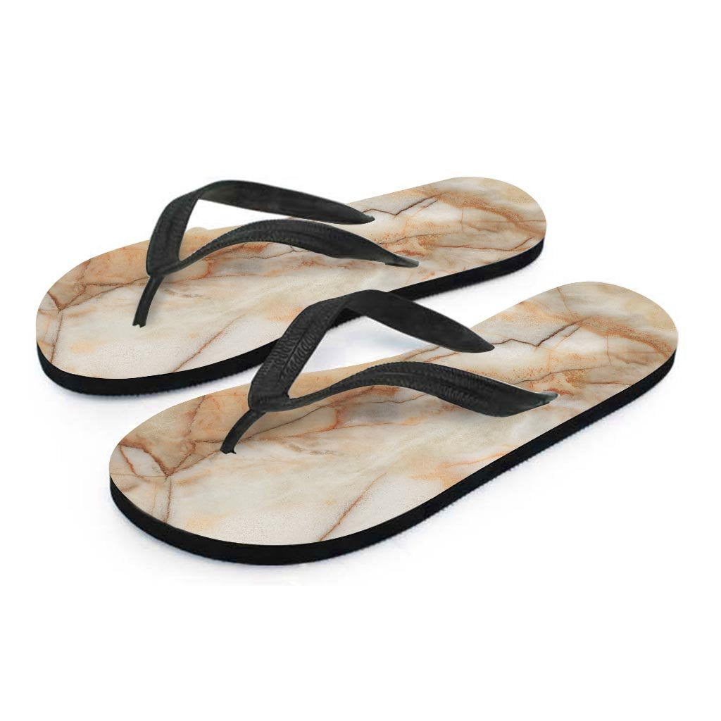 Brown Marble Women's Flip Flops-grizzshop