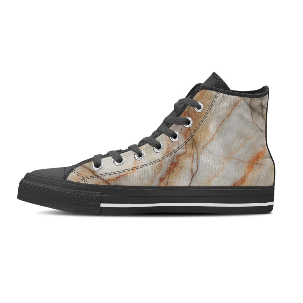 Brown Marble Women's High Top Shoes-grizzshop