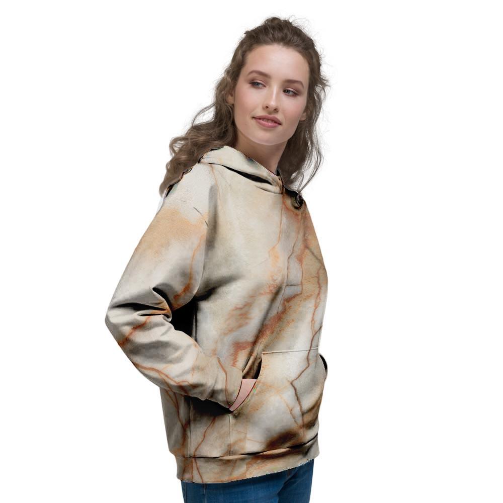 Brown Marble Women's Hoodie-grizzshop