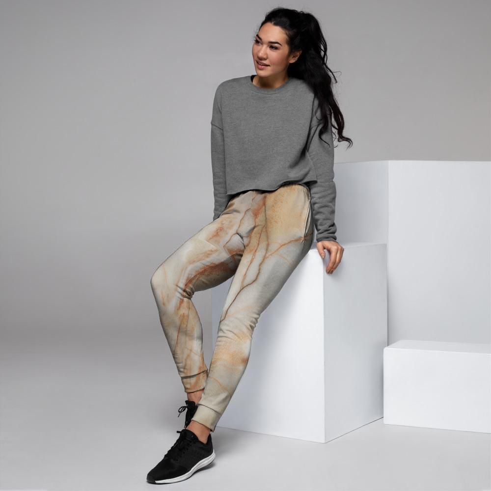 Brown Marble Women's Joggers-grizzshop